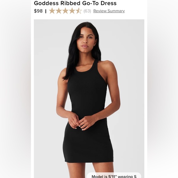 ALO Yoga Dresses & Skirts - ALO Goddess Ribbed Dress. Barely worn. Size small